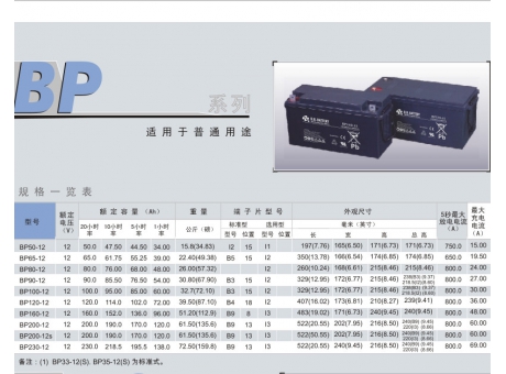 铅酸BP系列说明书